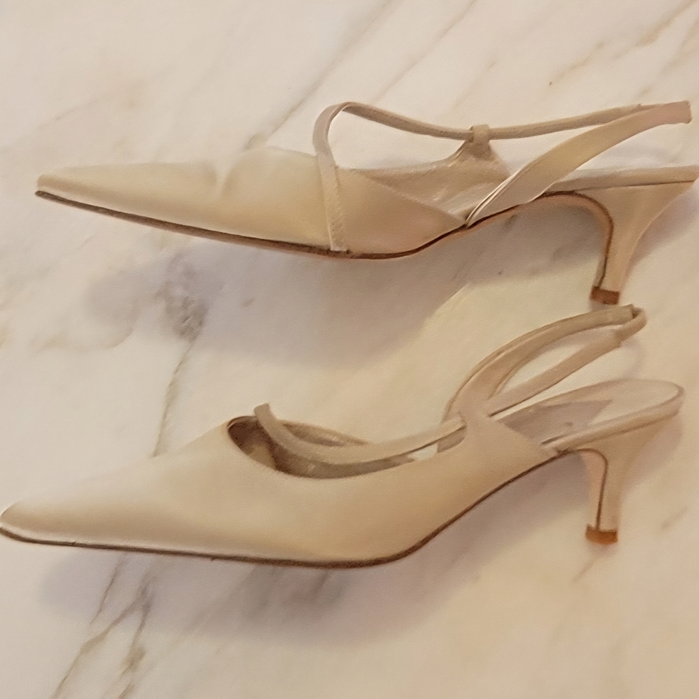 Talbots Elegant Beige Slingback Heels